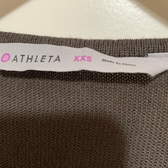 ATHLETA WOMEN'S BROWN LONG SLEEVE CROCHET TOP XXS - Picture 8 of 9